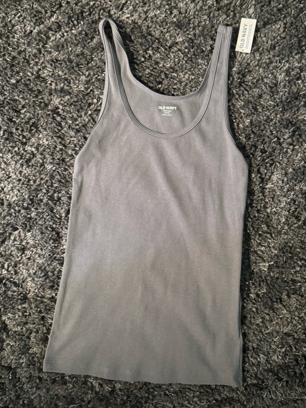Old Navy First-Layer Ribbed Tank Top, Gray- Size Medium Tall